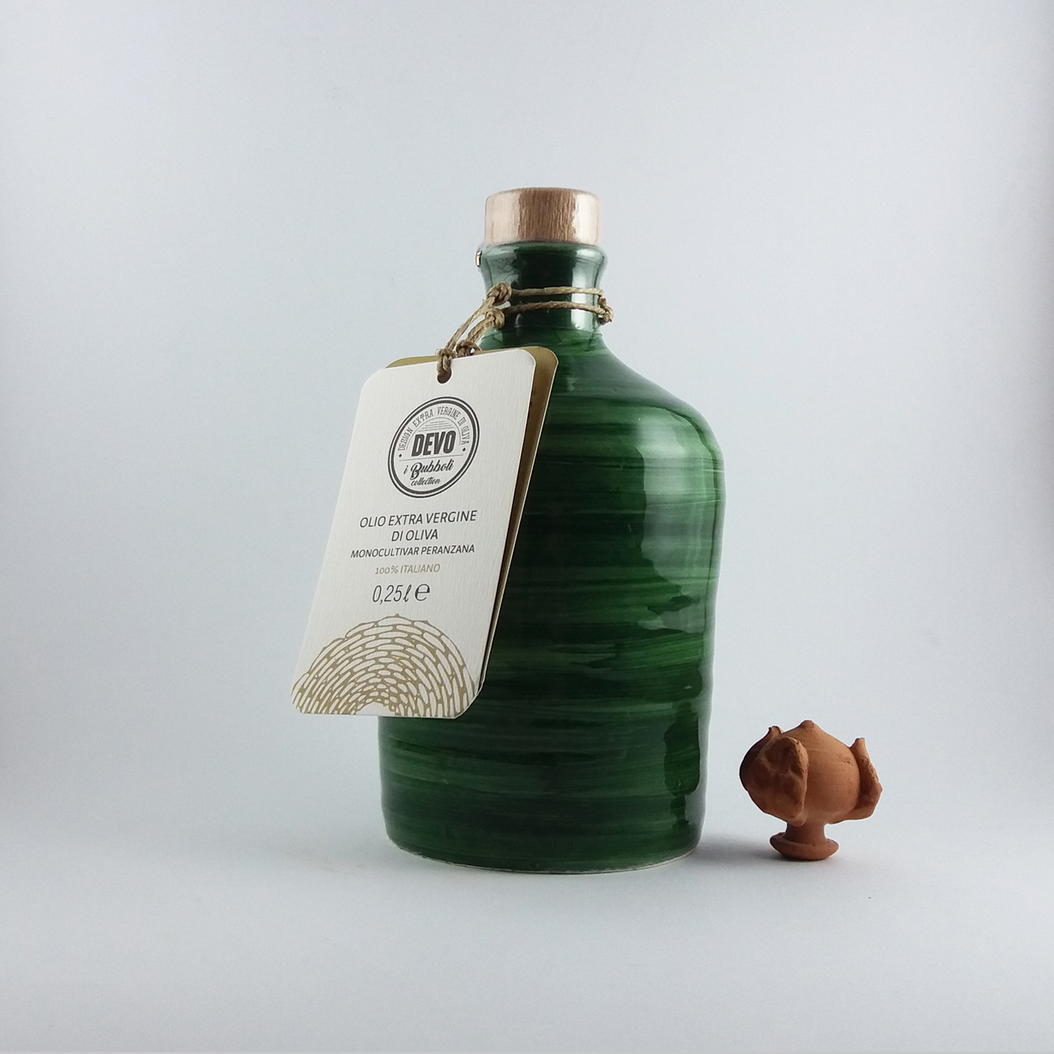 Orcio in ceramica pugliese da 250 ml con olio extra vergine d'oliva - Puglia