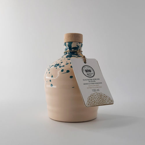 Molto Mini a macchia - orcio in ceramica artigianale pugliese con 100 ml di olio extra vergine d'oliva