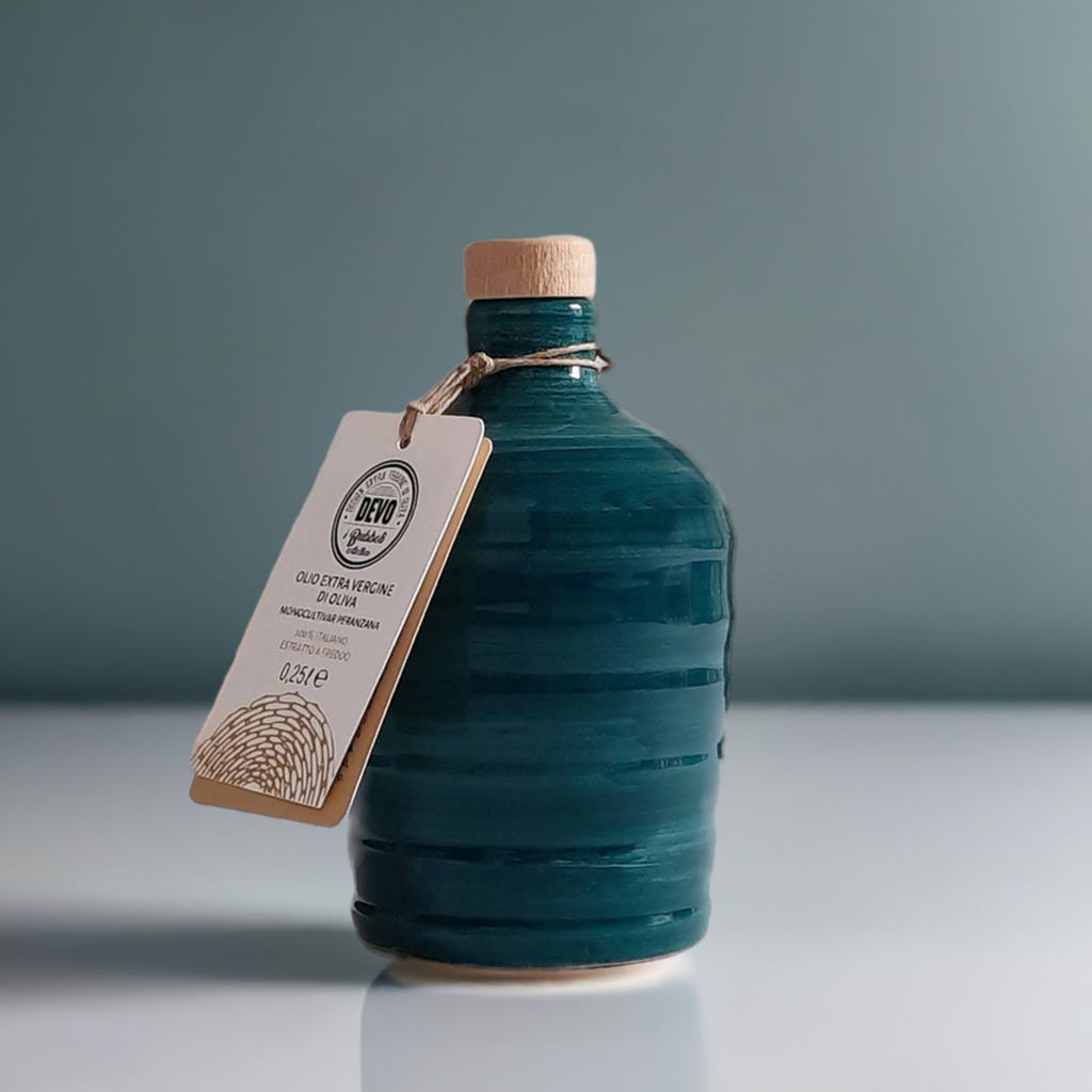 Mini Bubbolo orcio in ceramica da 250 ml con olio extravergine puglia. orcio - olio - puglia - olio evo - orcio ceramica - ceramica pugliese - olio ceramica puglia - bomboniera - bomboniere - matrimonio - comunione - cresima - battesimo - idea regalo - regalo